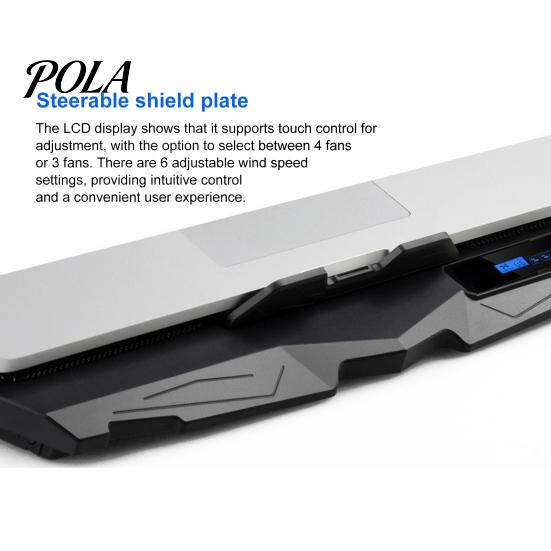 Cooling Pad Laptop with USB Ports 6 Wind Speeds Metal Mesh Fast Heat Dissipation Universal Adjustable Height Notebook Stand Central Fan Cooler