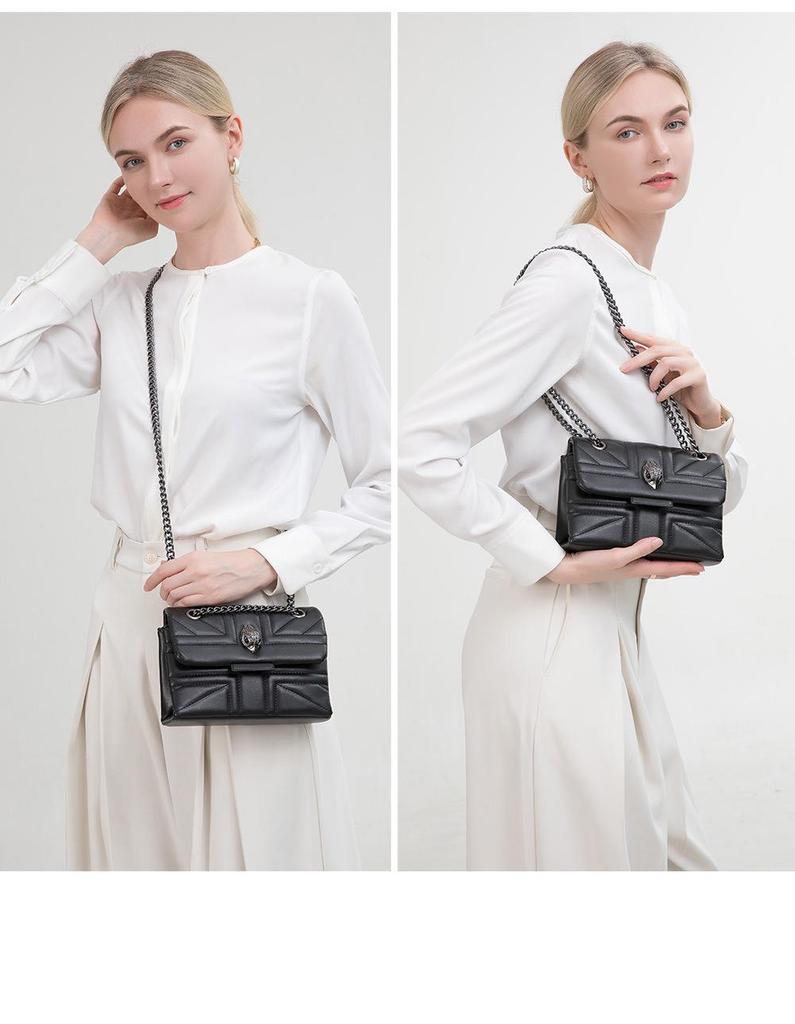 Nová dámska luxusná štvorcová crossbody taška na reťiazke s dizajnom orla od Kurt Geiger