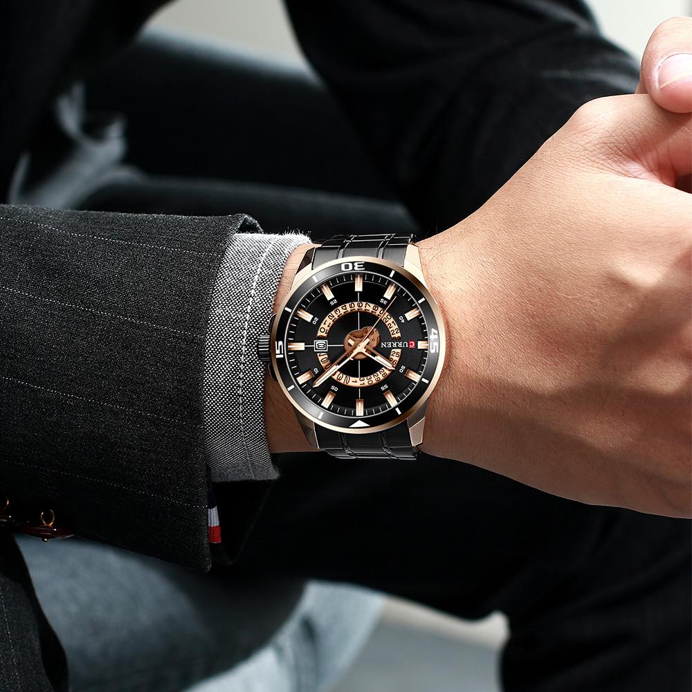 CURREN Stainless Steel Men's Watch Fashion Design Quartz Wristwatch with Date Clock Male Reloj Hombre Watch Men
