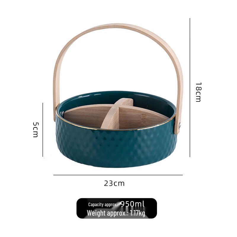 Ceramic Divided Serving Plate with Handle