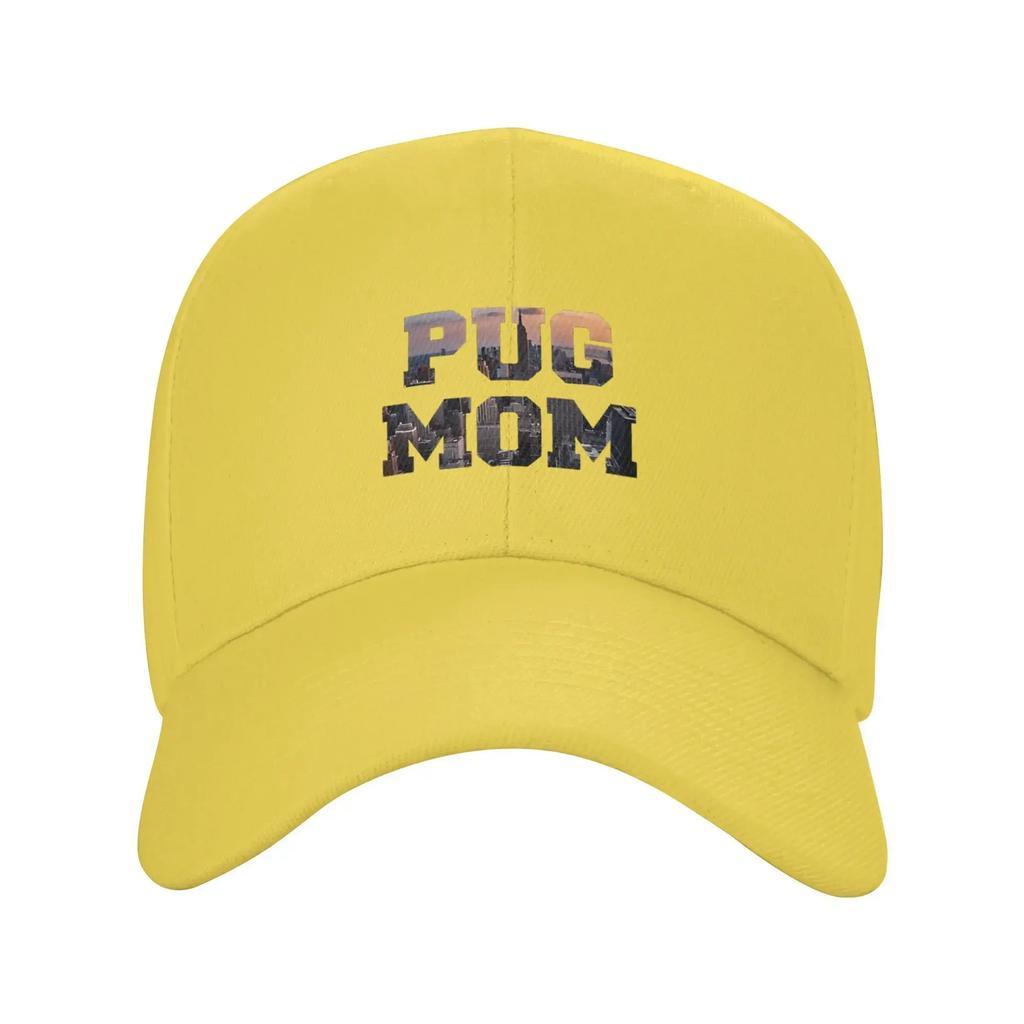 Pug Mom City Design Sun Baseball Cap Summer y2k Funny Trucker Hat For Unisex-Teens Kpop Rock Hats