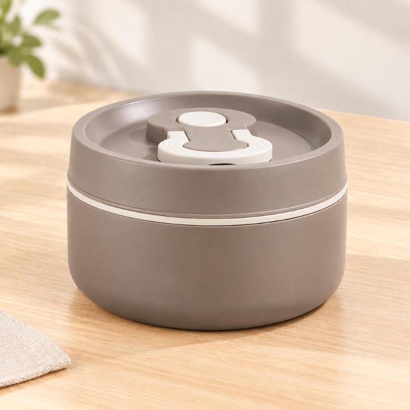 Portable Soup Container with Silicone Sealing Rings, Buckle Lid, and Fold-Down Handle, Leak Proof Hot Food Jar for Outdoor Picnics, Camping, School