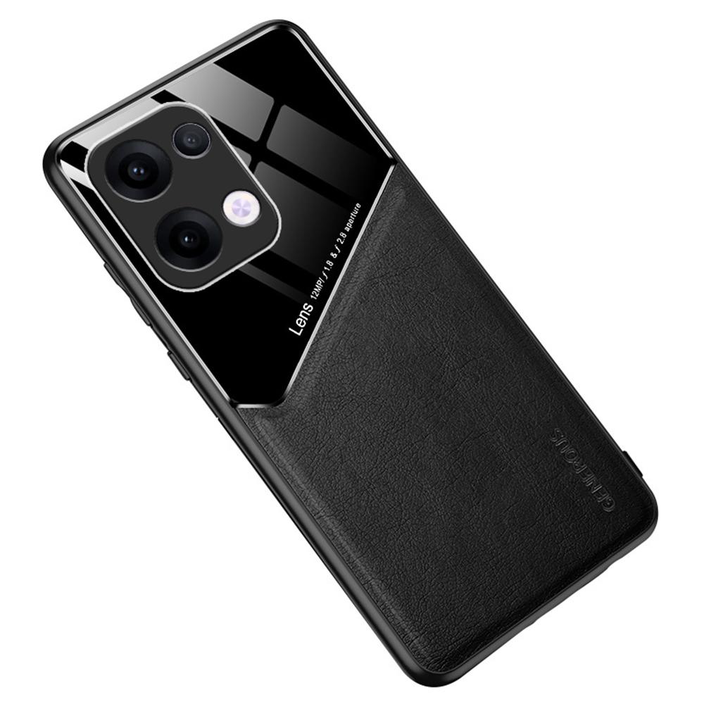 For Oppo Reno13 5G (Global) Case Leather Coated PC+TPU Phone Back Cover