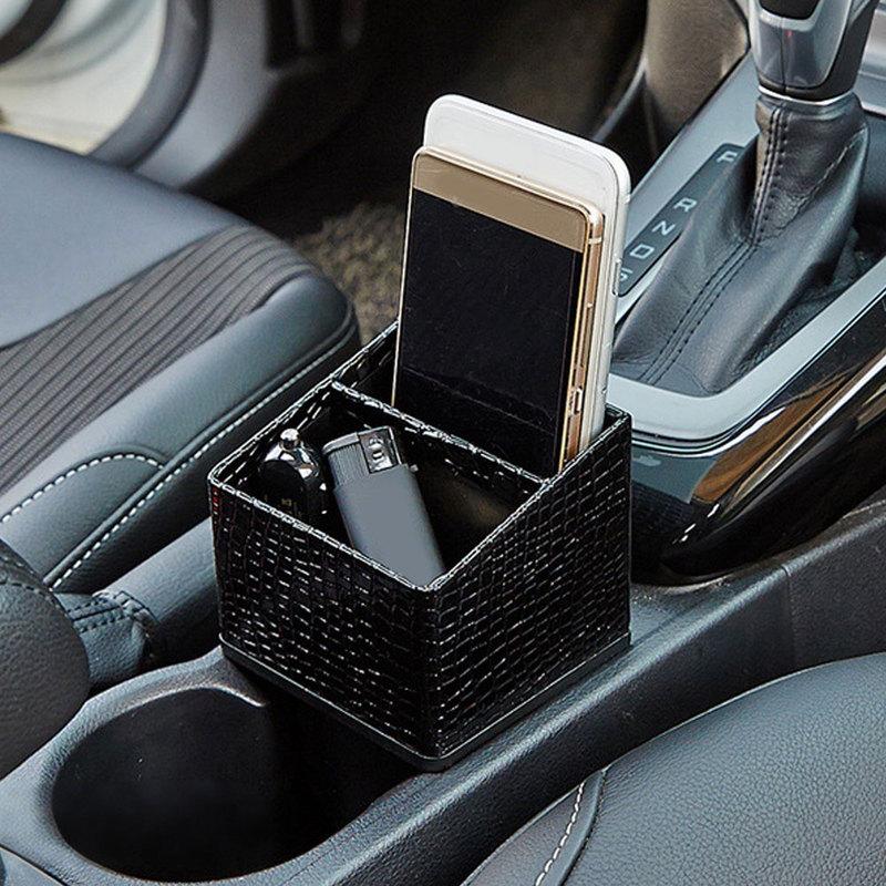 1pc Car Armrest Console Cup Holder ert Organizer Seat Center Control Hidden Square Storage Box Container Auto Accessories