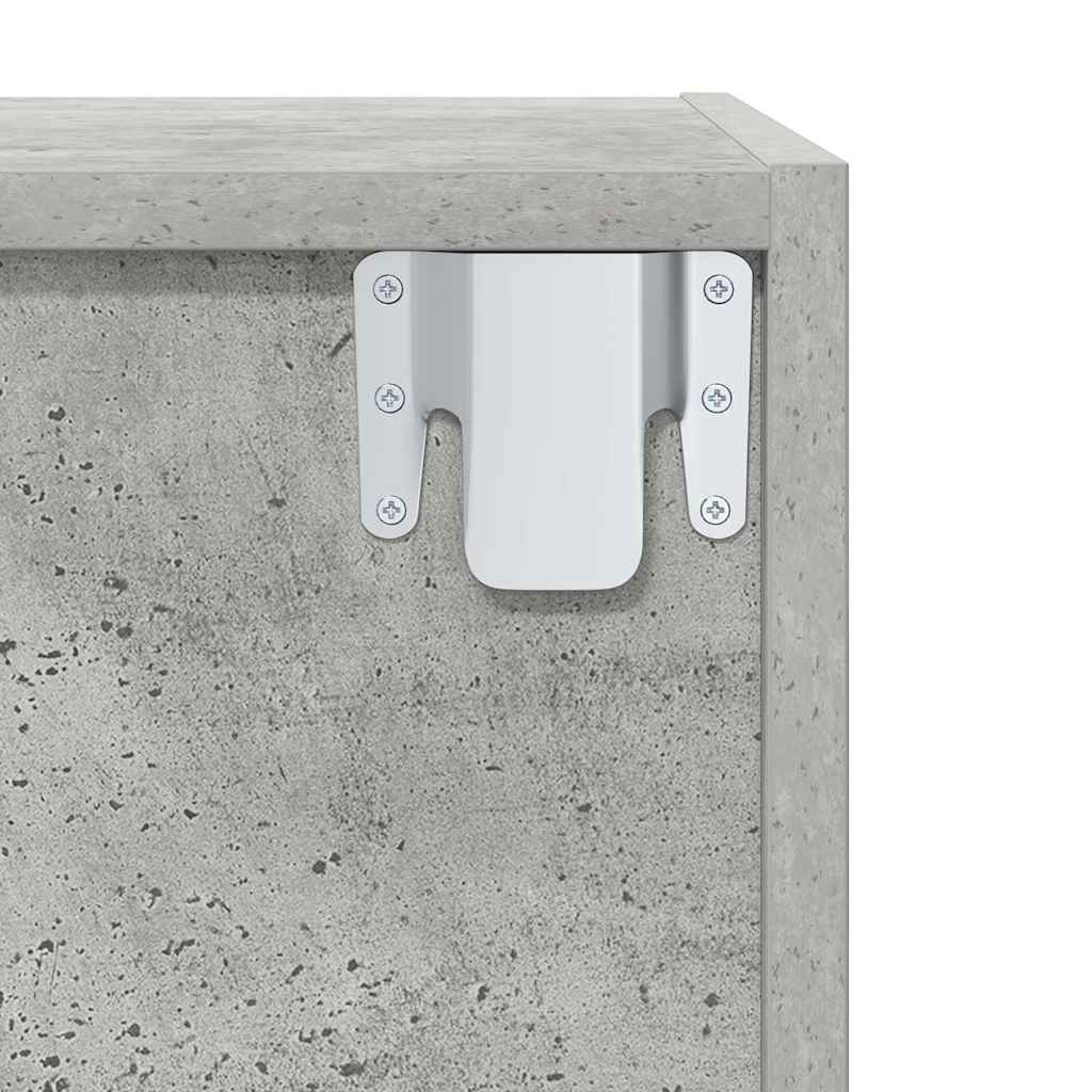TV Wall Cabinet Concrete Grey 37 x 37 x 142.5 cm Particleboard