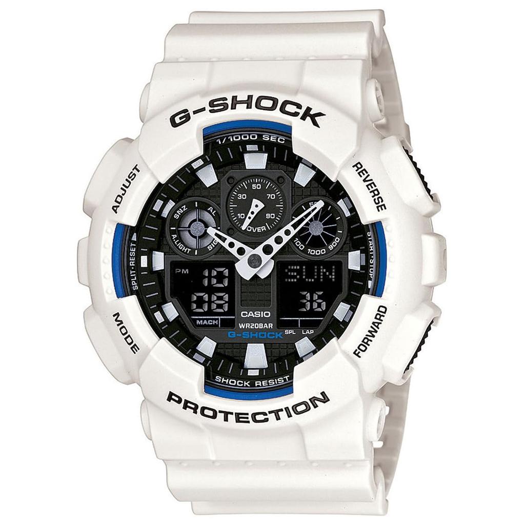 CASIO International Standard Imported G-SHOCK Men's Analog-Digital Watch, Model, GA-100B-7ADR, White,
