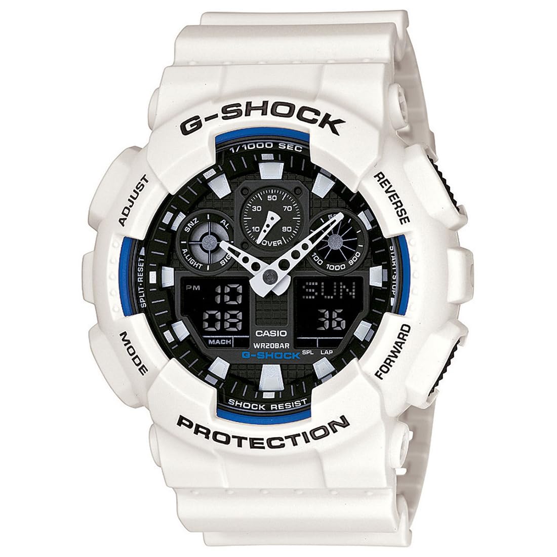 

CASIO Международный Стандарт Импортные G-SHOCK Мужские Аналогово-Цифровые Часы, Модель, GA-100B-7ADR, Белый,