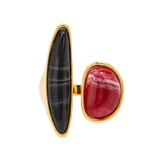 Retro Style Finger Ring Adjustable Open Geometric Ring Geometric Asymmetrical A