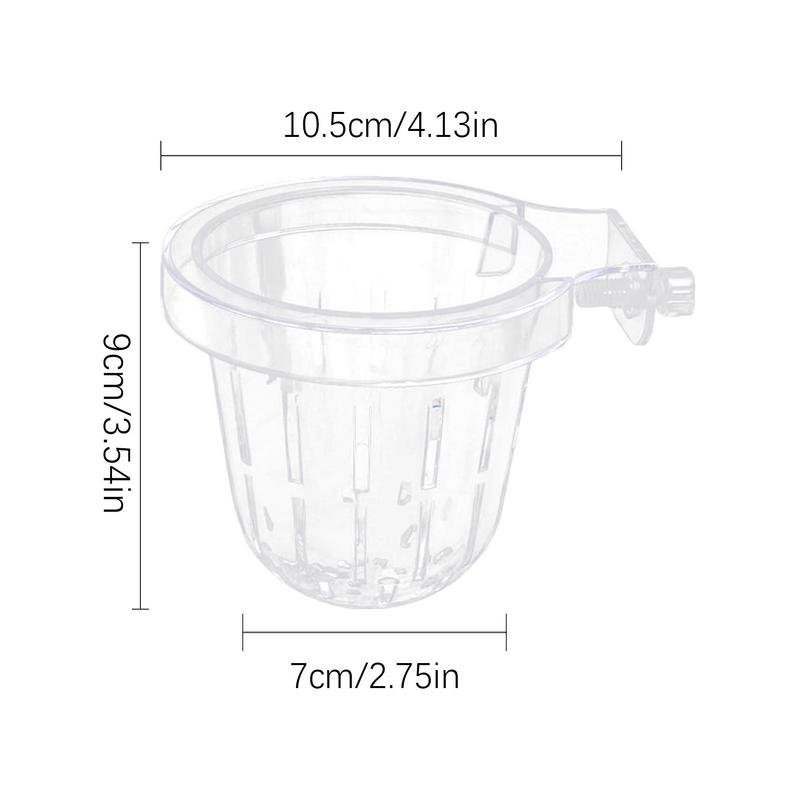 Panier de plante hydroponique transparent support de plante d'aquarium suspension supérieure pot de fleur d'aquarium tasse de pot de fleur d'aquarium