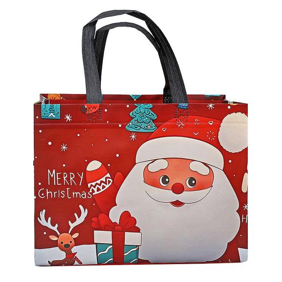 Christmas Gift Bags Large Reusable Tote Bag with Handles Non-Woven Christmas Grocery Shopping Bag for Holiday Xmas Party Supplies