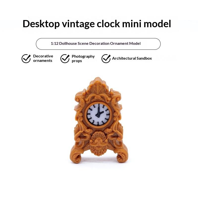 1Pcs Vintage Style Table & Floor Clocks 1:12 Scale Dollhouse Miniature Clock For Doll House Decor Diy Accessories