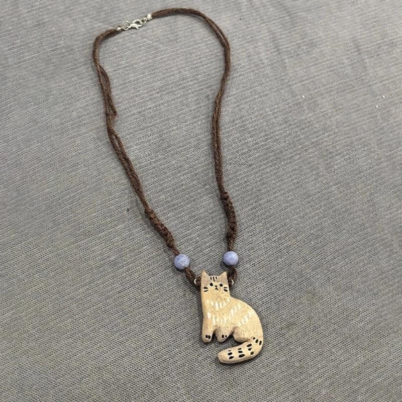 Multifuntional Cats Shape Necklace Adjustable Chain Necklace Elegant Pendant Necklace for Fashionable Lover Present