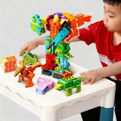 7JI Dinosauří Číslo Robot Hračka pro DIY Demontáž 3D Vánoční Dárek Děti, Sestavování, Čísla, Učení, Hračka, Puzzle, Narozeniny,
