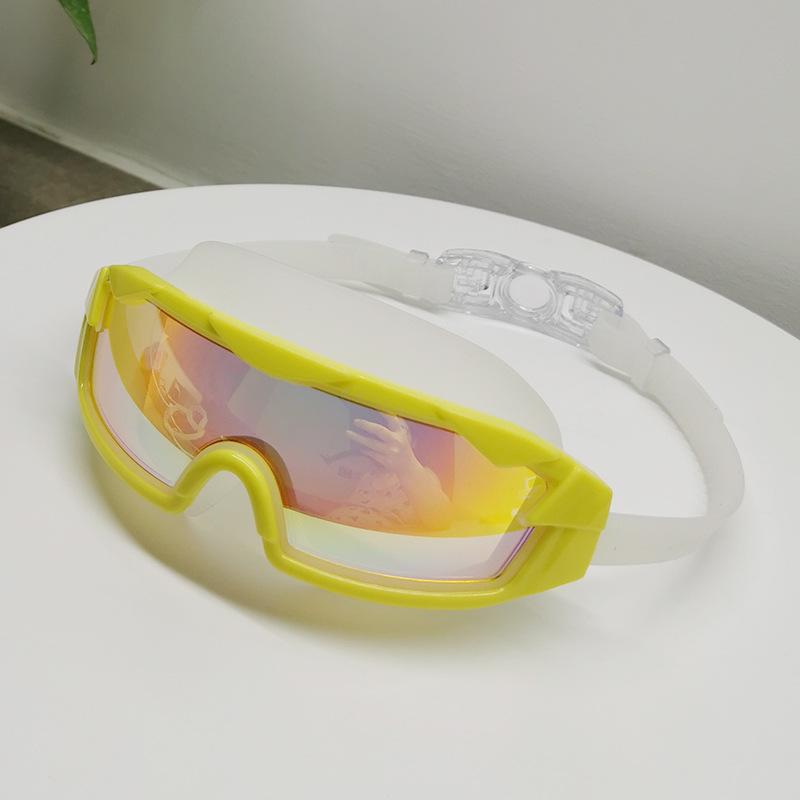 New children's swimming goggles Large-frame electroplated waterproof and anti-fog swimming goggles High-definition myopia protective swimming goggles