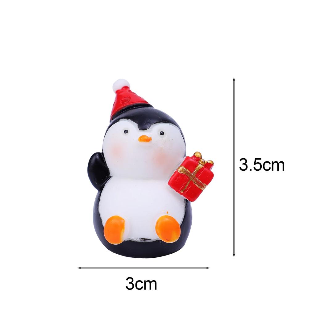Cute Resin Christmas Ornaments Mini Santa Claus Snowman Elk Micro Landscape Xmas Home Office Miniature Desktop Decoration Supply