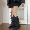 Puff Leg Warmers,Knee Highs Leg Warmers,Winter Warm Long Leg Socks Boot Cuffs Covers for Women Girls Cosplay Costume