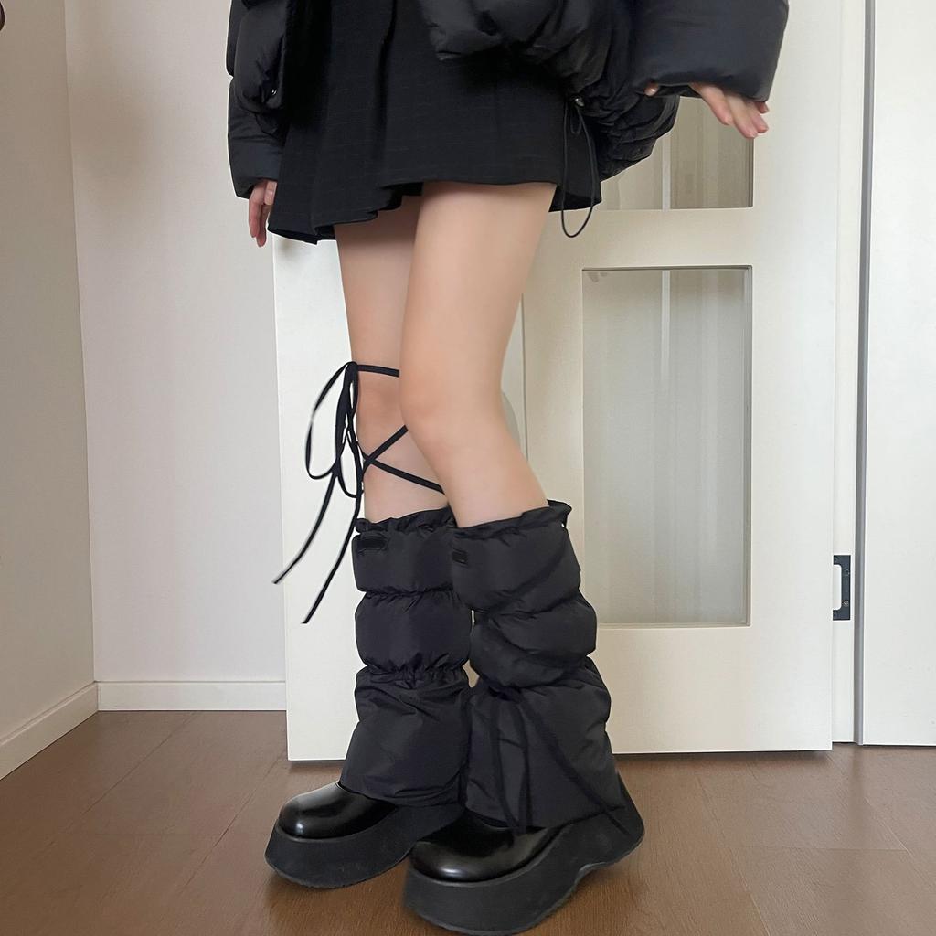 Puff Leg Warmers,Knee Highs Leg Warmers,Winter Warm Long Leg Socks Boot Cuffs Covers for Women Girls Cosplay Costume