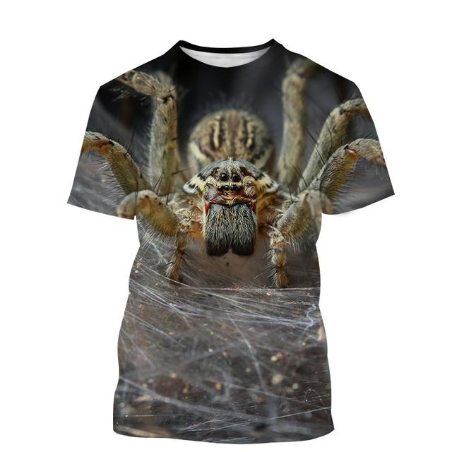 Fashion Insect Spider T Shirt For Men Animal Pattern Short-sleeved T-shirt Funny Casual Streetwear Summer Tops Cool Tee Shirt