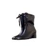 Fashion Women Split Toe Tabi Boots Chelsea Boots Split Toe Women Pumps Horseshoe Shoes Women's Chunky High Heel Short Boots