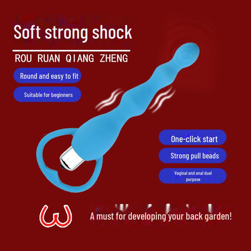 Maser de silicon vibrator cu margele anale pentru sănătatea sexuală a adulților