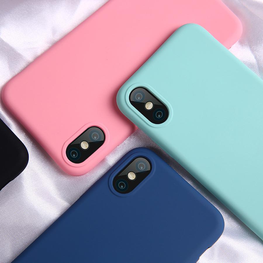 Buy For iPhone Xr Xs Max 7 Plus Candy Color Soft Phone Case For Samsung ...
