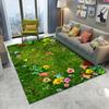 Realistischer Gras-Wildblumen-Bereichsteppich 2026 Natur-Garten-Dekor Rutschfester Waschbarer Teppich Weiche Wohnzimmer-Matte
