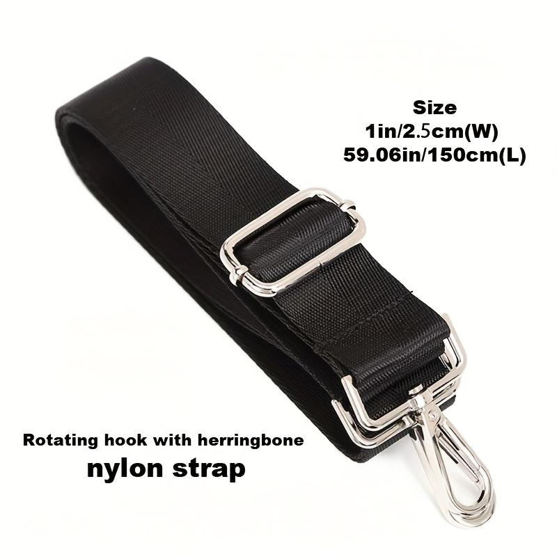 

Регулируемый сверхпрочный нейлоновый ремень через плечо, вращающийся крюк и дизайн «елочка», аксессуар для сумки, современный аксессуар, металлический поворотный крюк 1in/2.5cm(Width) чёрный