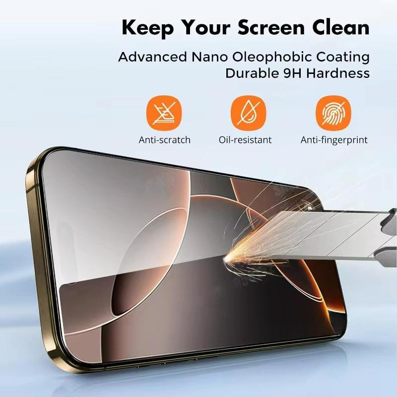 Tempered Glass Compatible for IPhone 17 16 15 14 13 11 12 Pro MAX 17Air X XS Xsmax XR 6 6s 7 8 Plus 5 5S SE Screen Protector Film