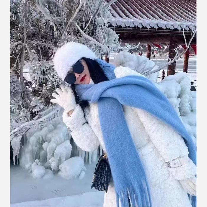 New plaid scarf women's winter warmth and cold protection advanced sense Korean couple scarf student versatile man