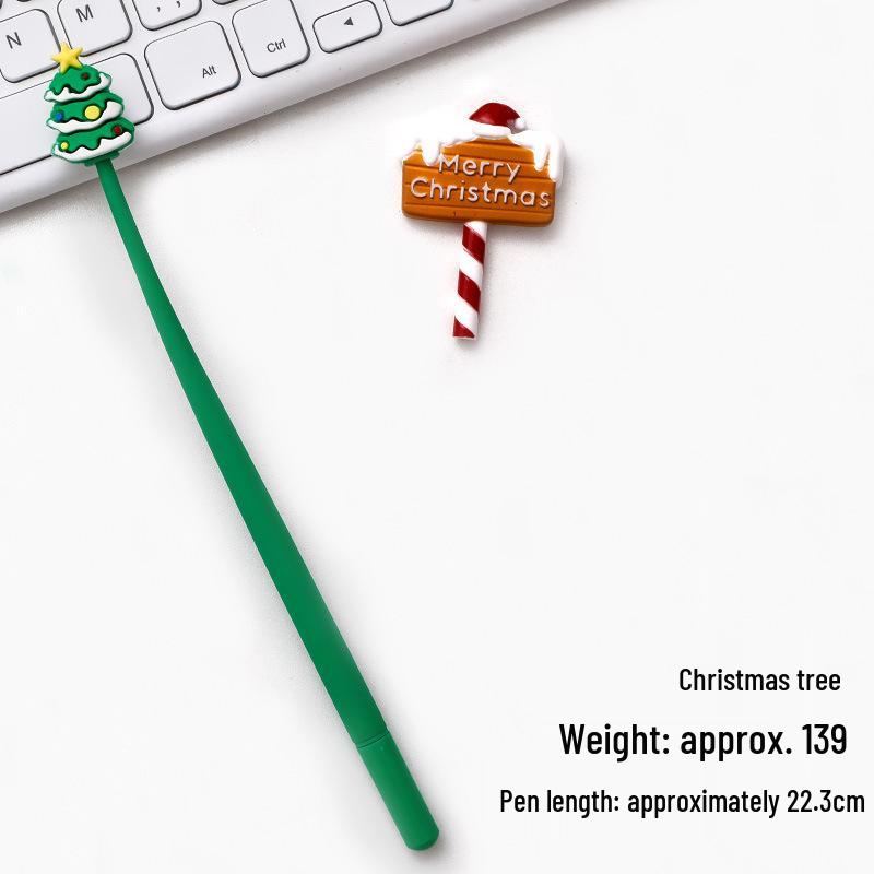 

Мультяшная рождественская силиконовая гелевая ручка - Черные чернила, подарок для студента 0.38 mm