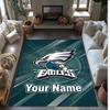 Tappeto in Velluto di Cristallo Philadelphia Eagles, Tappetino Personalizzato con Testo Nome Antiscivolo per Arredamento Casa Regalo