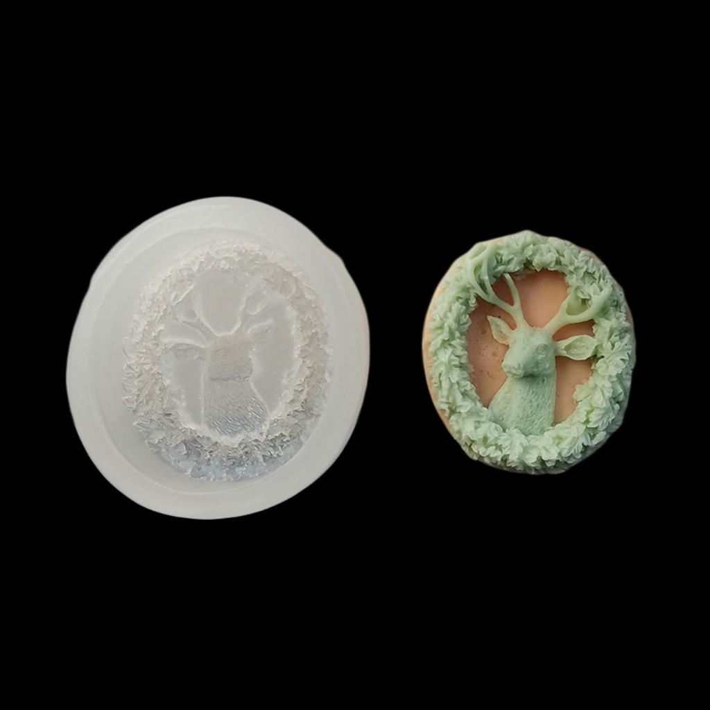 Moldes de Sabão de Silicone Formato de Guirlanda de Veado de Natal Artesanato DIY Moldes de Sabão Artesanais Moldes de Vela Suprimentos para Fazer Sabão Manual