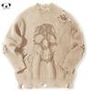 Skull Pattern Ripped Sweater - X 84586