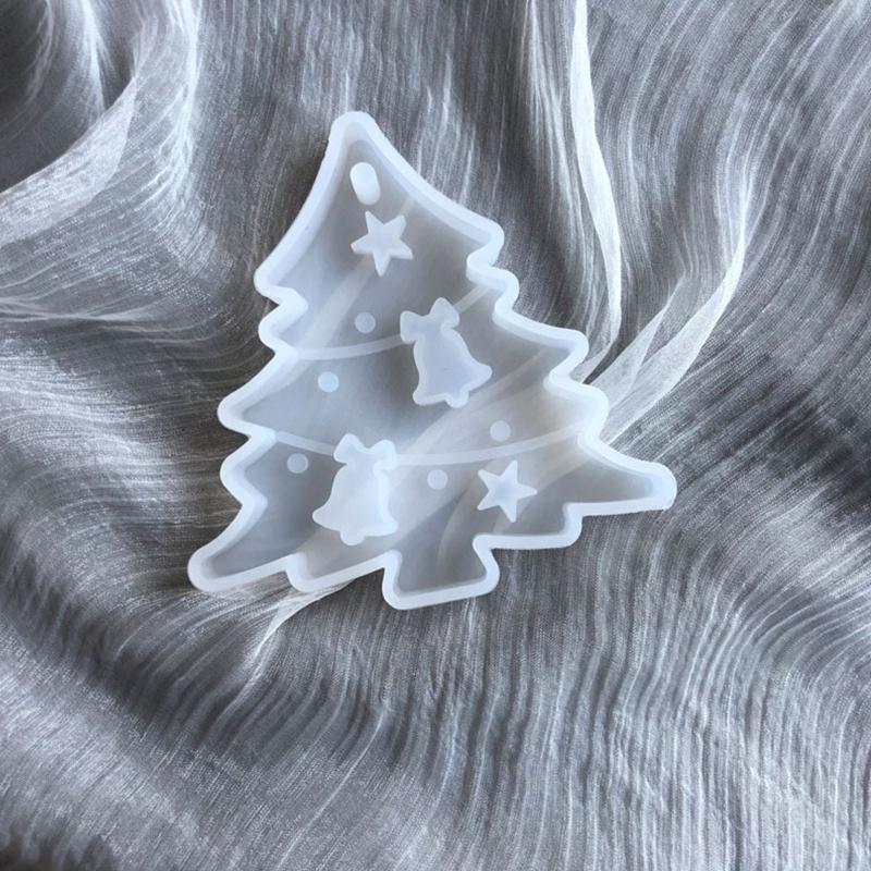 UV Crystal Epoxy Resin Mold Christmas Tree Bell Elk Pendant Silicone Mould Car Pendant Xmas Ornaments Resin Casting Mold