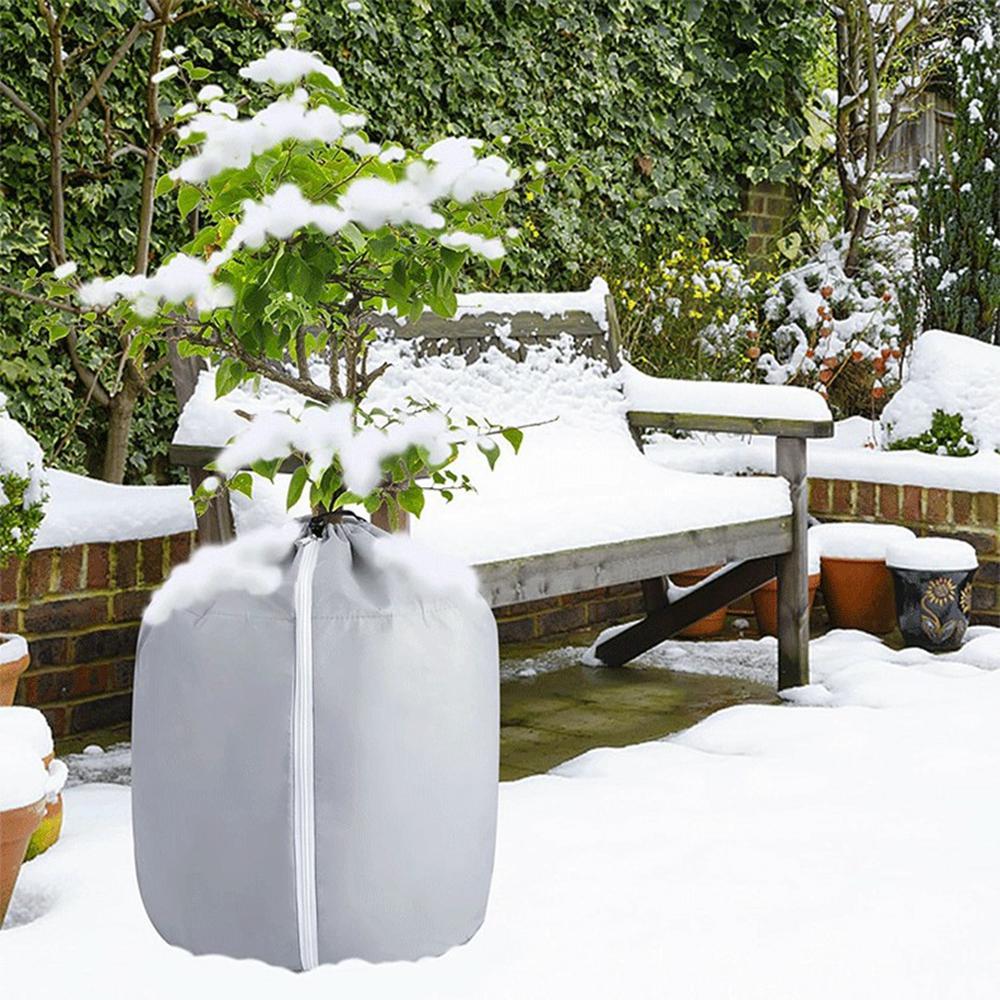 45x50cm Winter Plant Pot Protection Bag Flower Pot Cover with Drawstring and Zipper