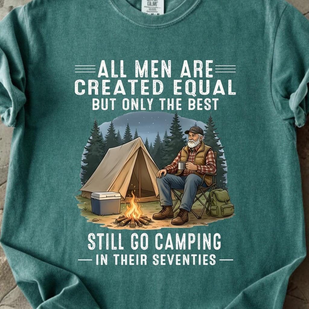 Funny Camping Shirt for Men 70th Birthday Gift, Camper Grandpa Tee, Outdoor Lover Gift for Dad, RV Camping T-Shirt, Seventies Birthday