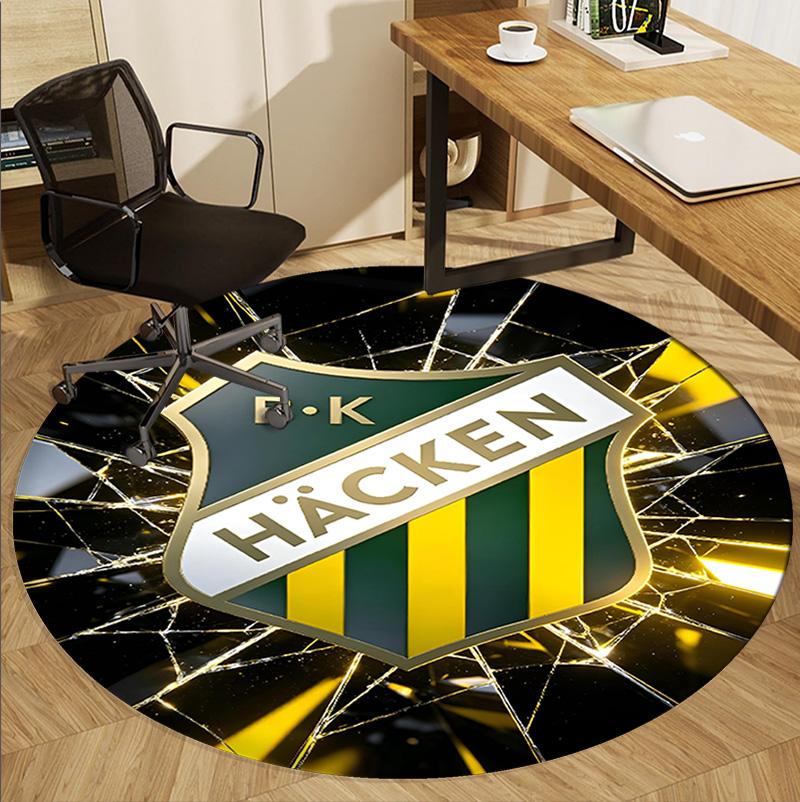 BK Hacken Pattern Round Rug, Indoor/Outdoor Mat, for Picnic, Gameroom, Bedroom, Office, Living Room, Home Decor Carpet, Birthday Gift