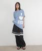 RONRON Lace Point Skirt Layered Jogger Pants Black
