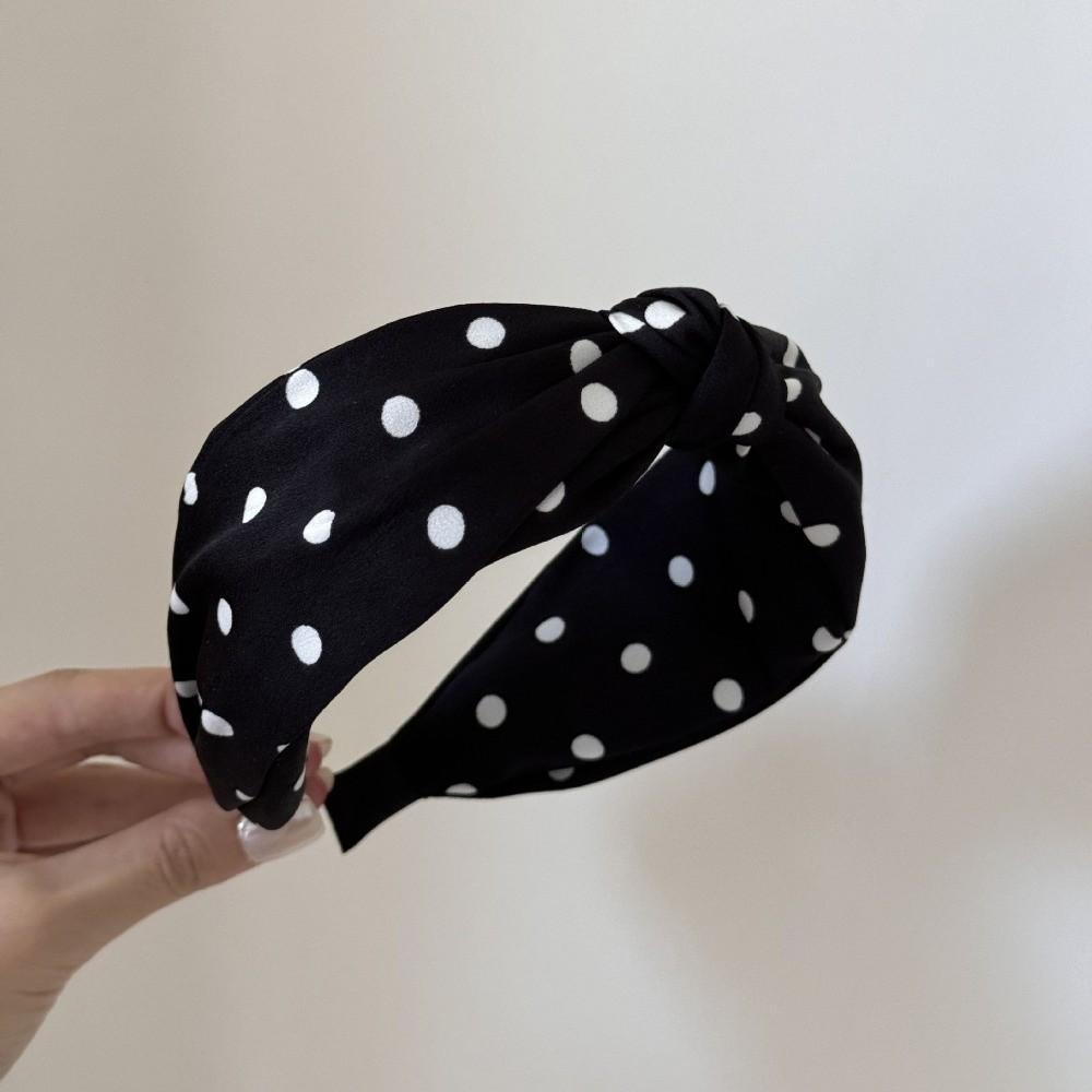 Padding Construction Top Knot Hair Hoop Polka Dot Pattern Hair Accessories For Women