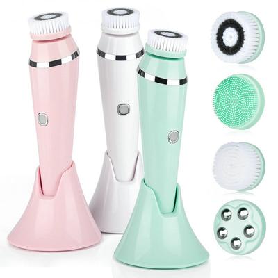 4 in 1 Elektrische Gesichtsreinigungsbürste Sonic Wasserdichtes, drehbares, wiederaufladbares Gesichtsreinigungsgerät, Porenreiniger, Hautpflege-Tool