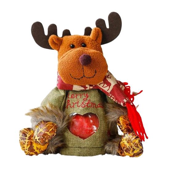 Christmas Apples Gift Bag Zipper Holiday Gift Pouch with Santa & Snowman Print Reusable Packaging for Candy Toys And Presents