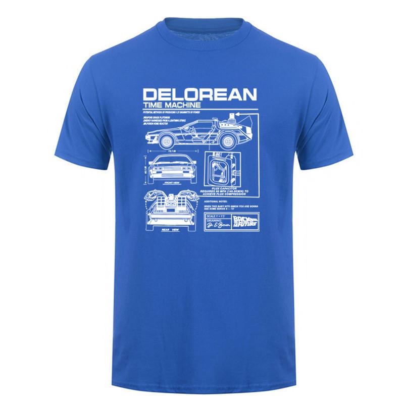 Back To The Future Delorean Schematic Tshirt Print Tshirt Unisex Cotton T Shirt Summer Hip Hop Tees Dz241