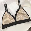 French Lace Triangle Cup Breathable Suspenders Girls Bra Without Steel Ring Thin Style Simple and Comfortable Push-up Bra