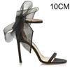 Fashion Lace Asymmetrical Bow Sandals 2024 Summer New Sexy Line With Open Toe Stiletto European And American Heels