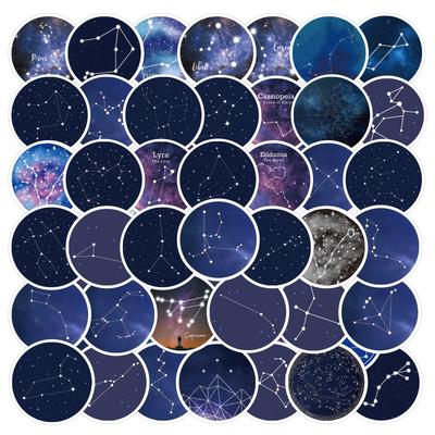 60 Pictures of Twelve Zodiac Signs Starry Sky Graffiti Stickers Suitcase Trolley Case Waterproof Laptop Stickers