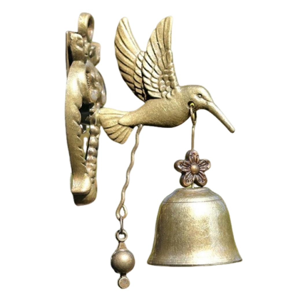 Vintage Metal Bell Door Shopkeeper Luck Knocker Windchime Magnetic Wall Hanging Ornament Room Garden Store Front Entrance Gift
