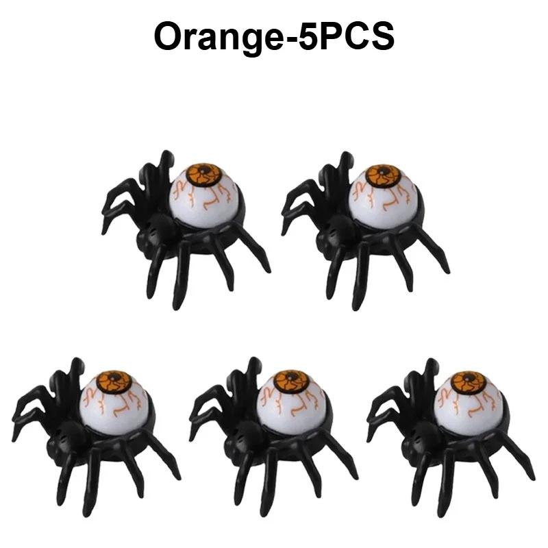 1-5PCS Halloween LED Eyeball Candle Lamp with Spider Design Glowing Pumpkin Light for Party Atmosphere Decoration Prop Spooky