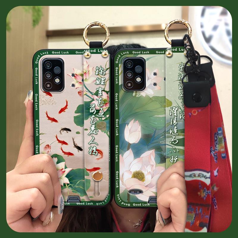 Dirt-resistant For Mom Phone Case For UMIDIGI Bison GT2/GT2 Pro Silicone Lanyard Chinese style Wrist Strap Kickstand