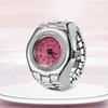 Fashion Mini Quartz Watch Clock Finger Rings for Men Women Elastic Strap Punk Gothic Couple Roman Ring Jewelry Gift