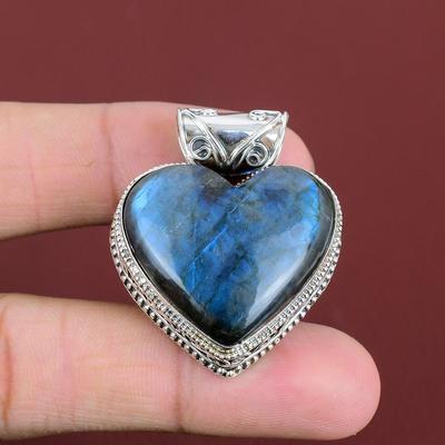 Ciondolo Labradorite Ciondolo Pietra Preziosa Originale Ciondolo Vintage Ciondolo in Argento Sterling 925 Gioielli di Design Ciondolo Fatto a Mano Regali Per la Madre